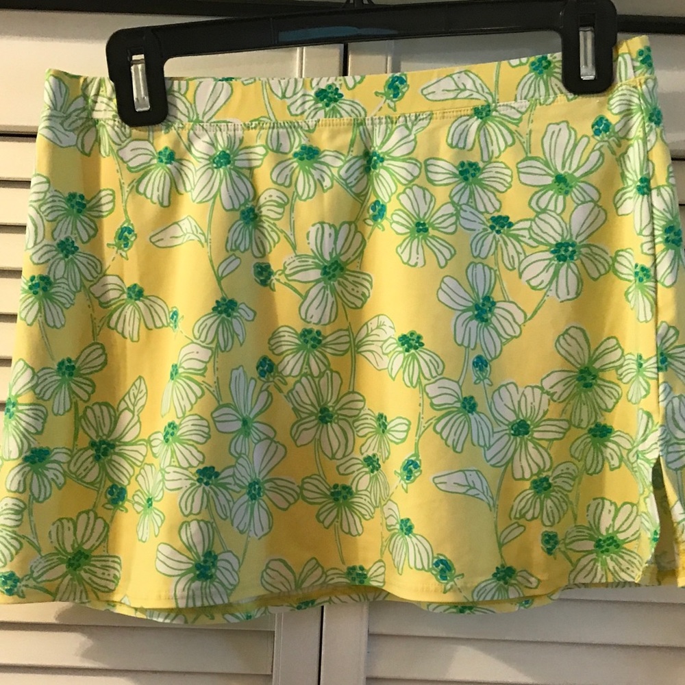 Lilly Pulitzer Yellow Green Floral Swim Skirt